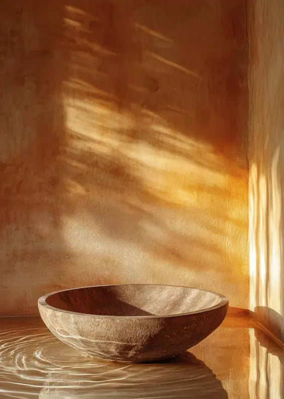 Bol d'Or — Minimalist terracotta bowl clay light wall art