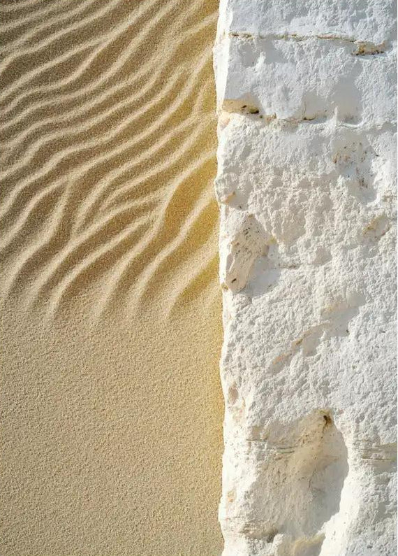 The Border — Minimalist sand golden mineral texture wall poster