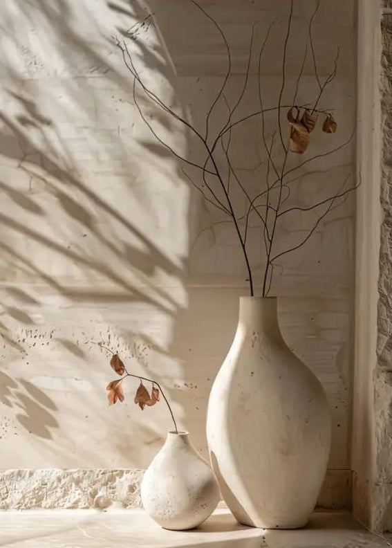 Poster, affiche murale minimaliste avec cadre bois, décoration murale salon ou chambre, style méditerranéen