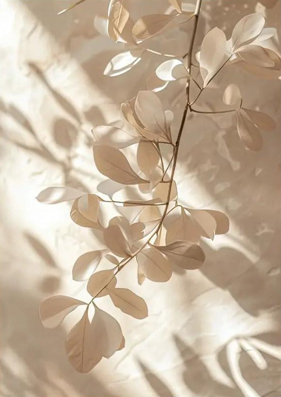 The Golden Bough — Minimalist Ivory Botanical Wall Poster