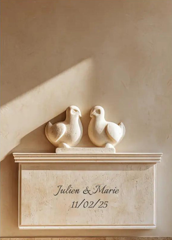 Poster, affiche murale minimaliste avec cadre bois, décoration murale salon ou chambre, style méditerranéen