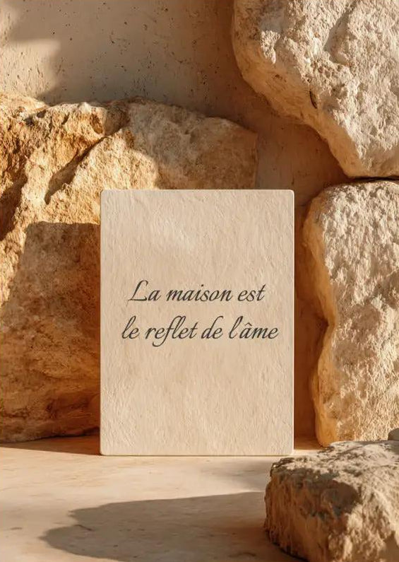 Poster, affiche murale minimaliste avec cadre bois, décoration murale salon ou chambre, style méditerranéen