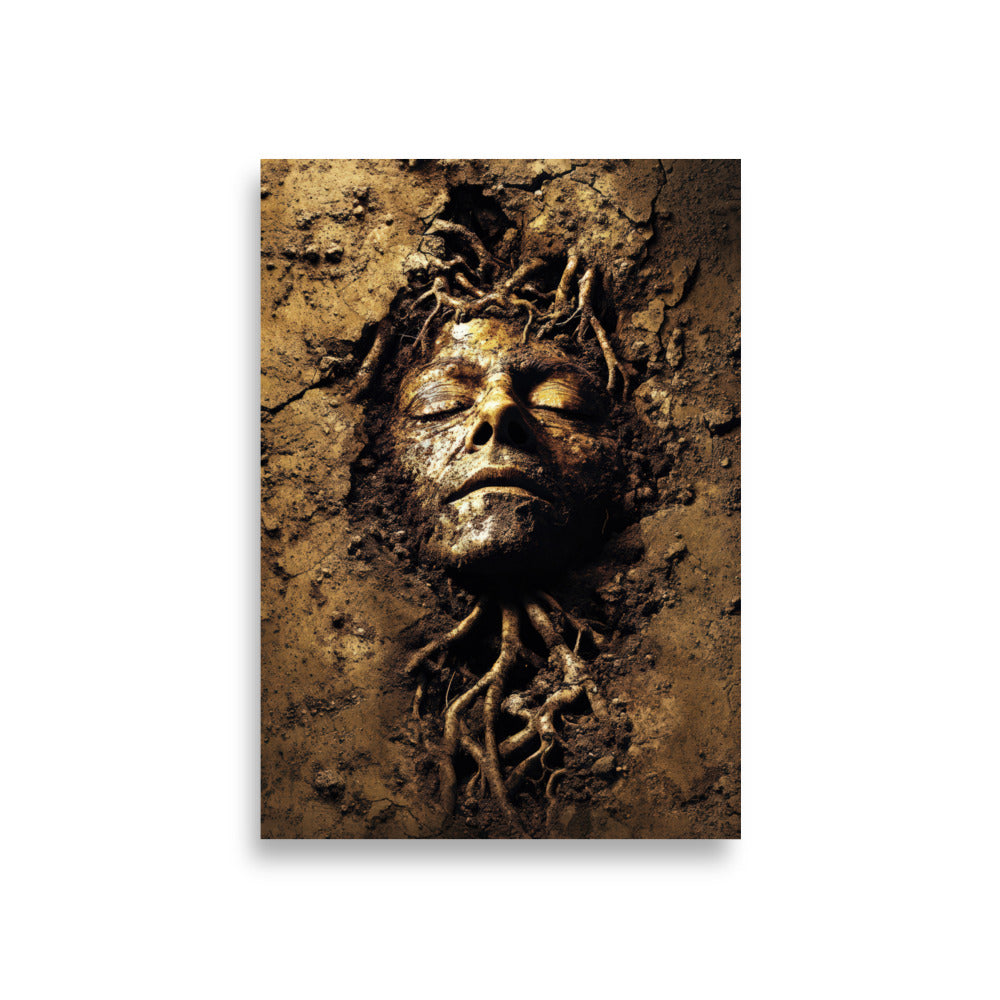 Âme de Terre — Affiche Murale Minimaliste Terracotta et Beige Visage Abstrait et Matière Minérale — affiche murale minimaliste | Cassili-home