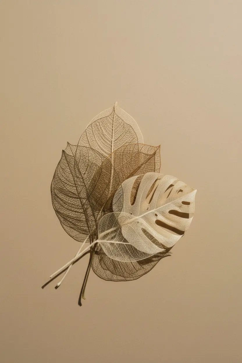 Feuilles Squelettes Dorées — Affiche murale minimaliste or botanique — affiche murale minimaliste | Cassili-home