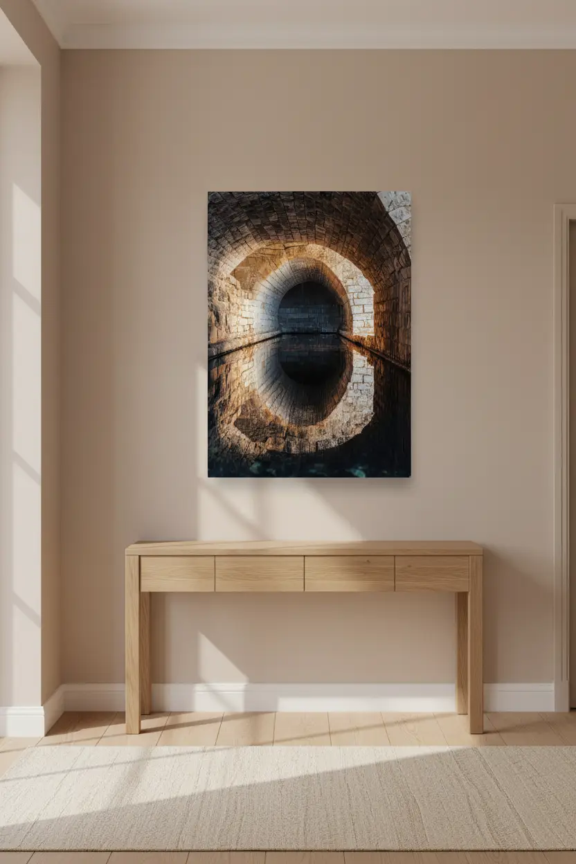 Le Passage Secret — Affiche murale minimaliste gris et beige texture minérale et lumière douce — affiche murale minimaliste | Cassili-home