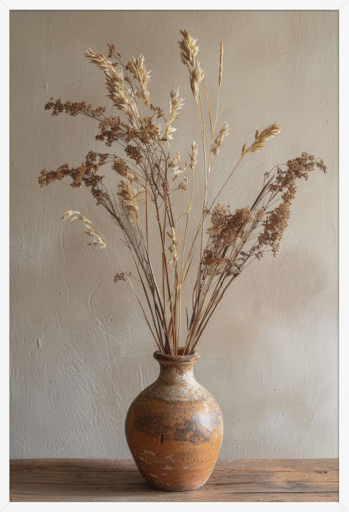 Wheat Ears & Pottery — poster in a white frame, front view
