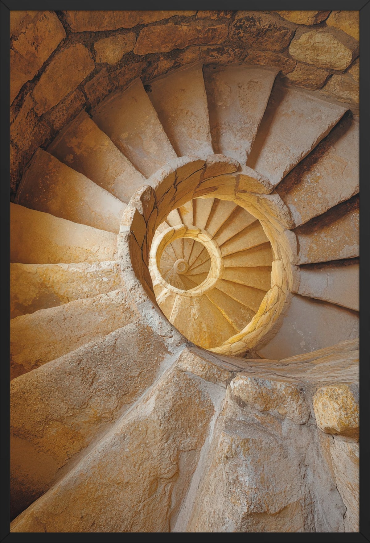 Light Staircase — poster in a black frame, front view