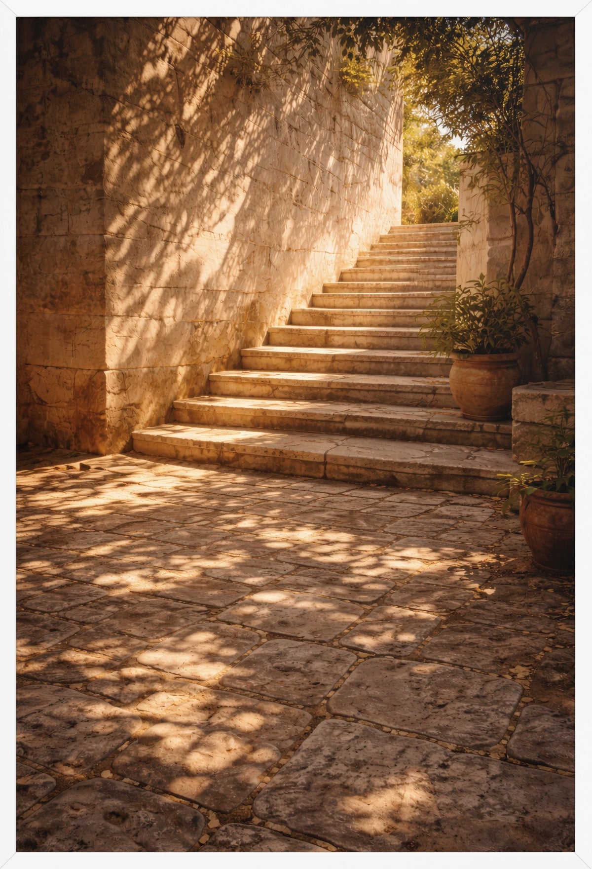 The Garden Staircase — poster in a white frame, front view