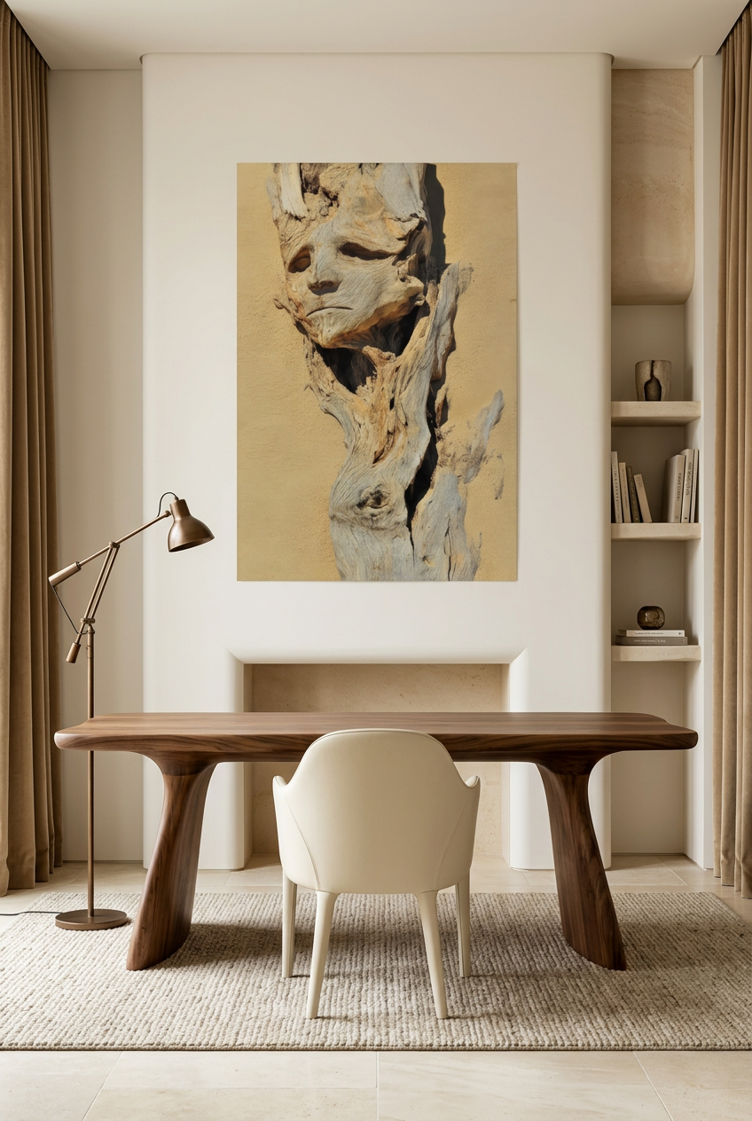 Driftwood Spirit — unframed poster above a desk