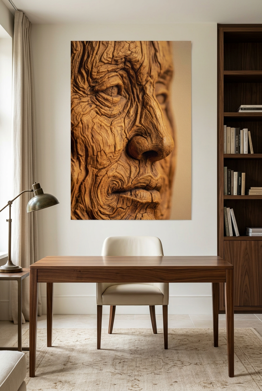 Oak Spirit — unframed poster above a desk