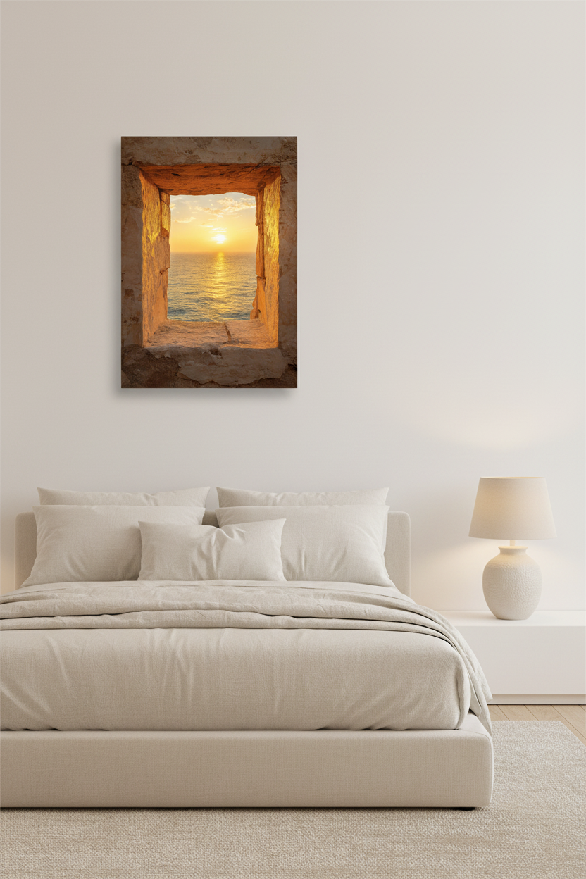 Finestra sul Mare — Poster da parete minimalista oro architettura