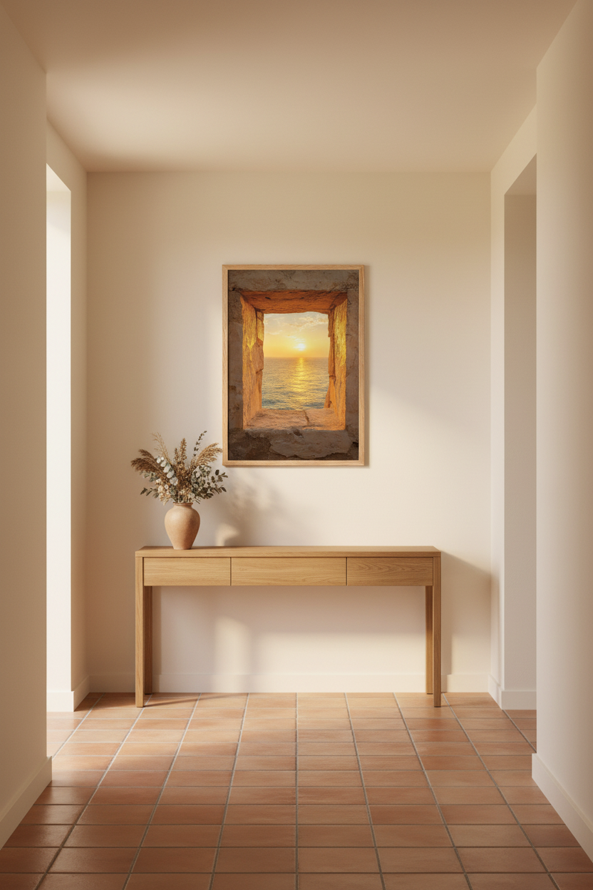 Finestra sul Mare — Poster da parete minimalista oro architettura