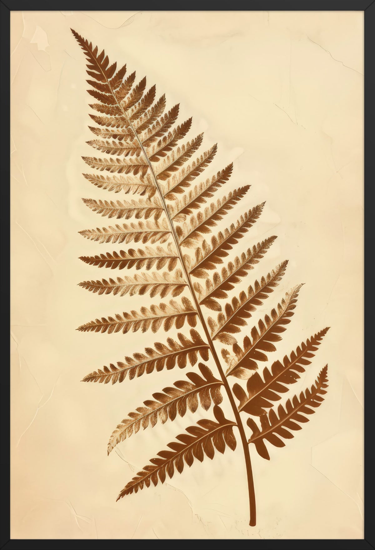 Golden Fern — poster in a black frame, front view