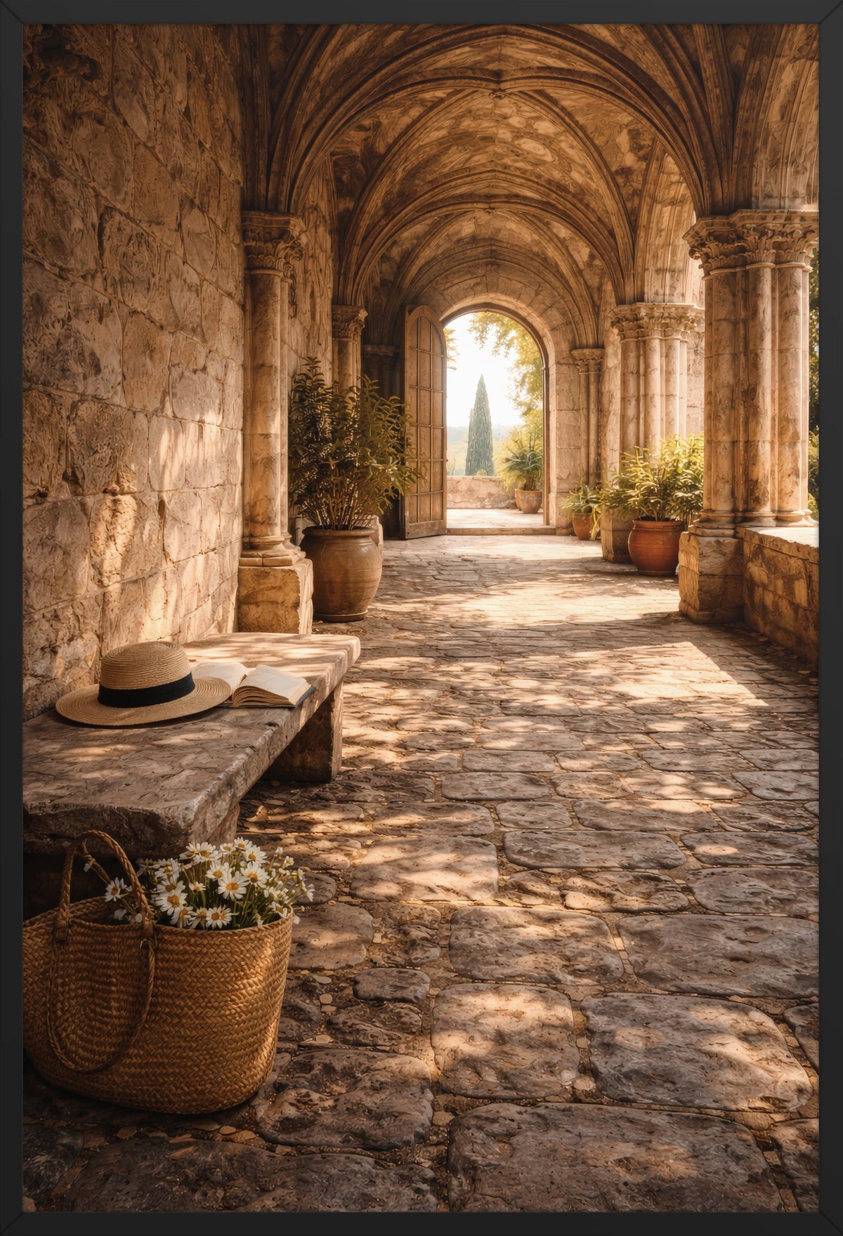 The Monastery Gallery — poster in a black frame, front view