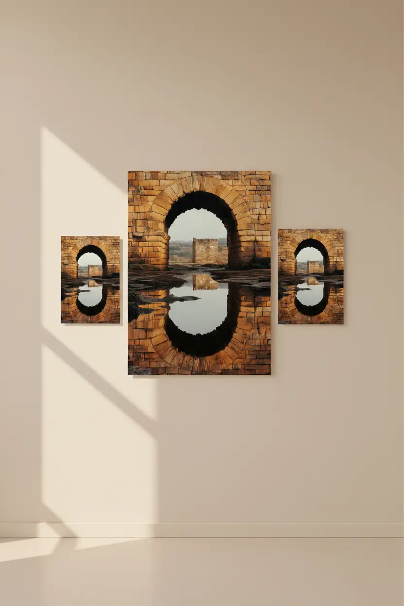 L’Œil du Château — Affiche Murale Minimaliste Doré Architecture — affiche murale minimaliste | Cassili-home