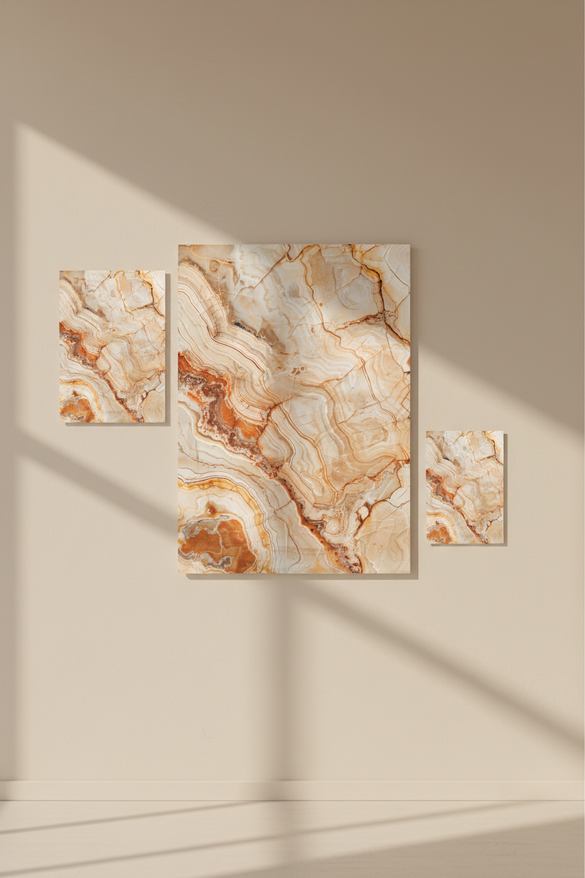 L’Onyx Doré — Affiche murale minimaliste beige texture minérale — affiche murale minimaliste | Cassili-home