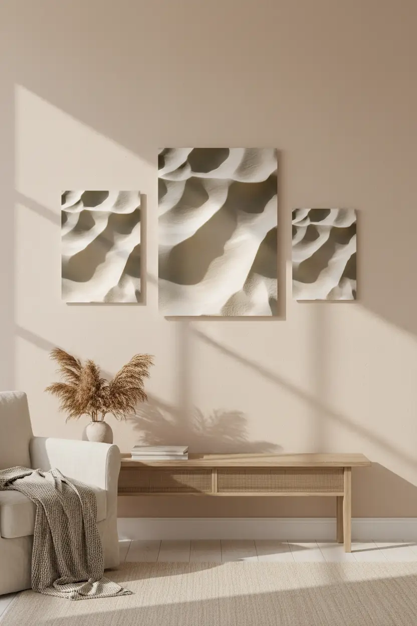 Les Vagues de Sable — Affiche murale minimaliste sable et beige désert — affiche murale minimaliste | Cassili-home