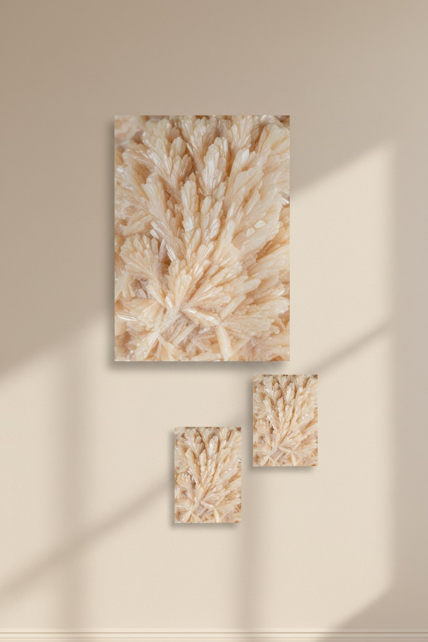 L’Éventail de Cristal — Affiche murale minimaliste crème beige texture minérale — affiche murale minimaliste | Cassili-home