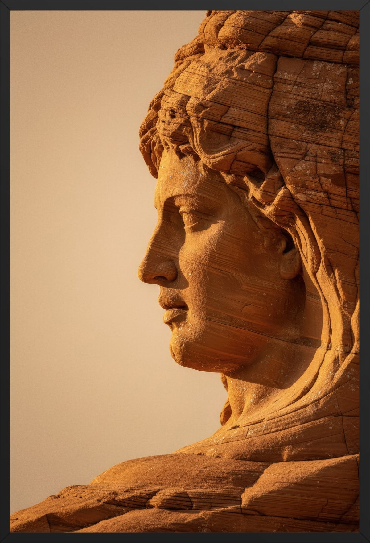 Golden Sandstone — poster in a black frame, front view