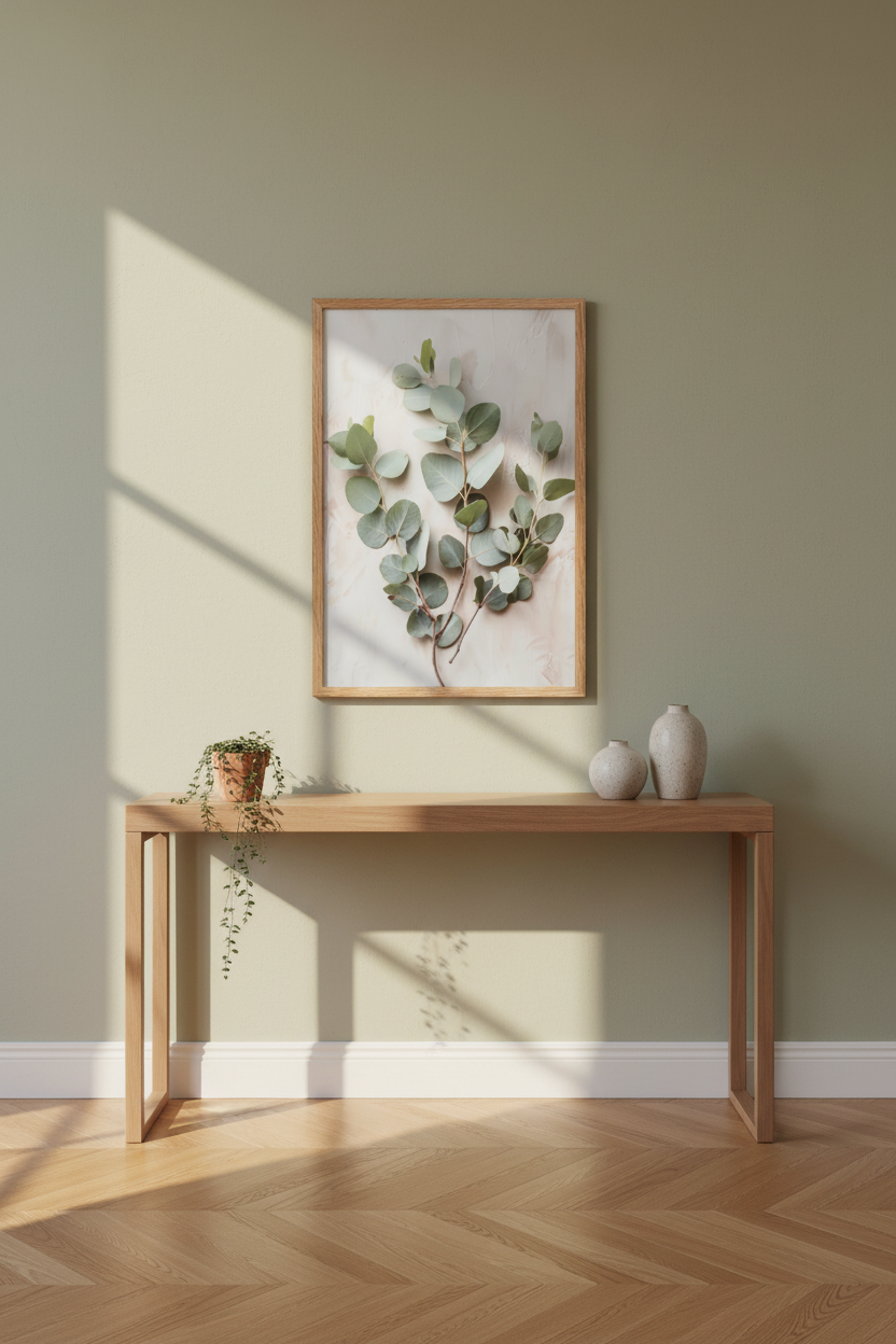Herbier d’Eucalyptus — Affiche murale minimaliste vert sauge botanique — affiche murale minimaliste | Cassili-home
