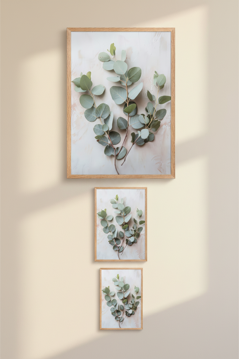 Herbier d’Eucalyptus — Affiche murale minimaliste vert sauge botanique — affiche murale minimaliste | Cassili-home