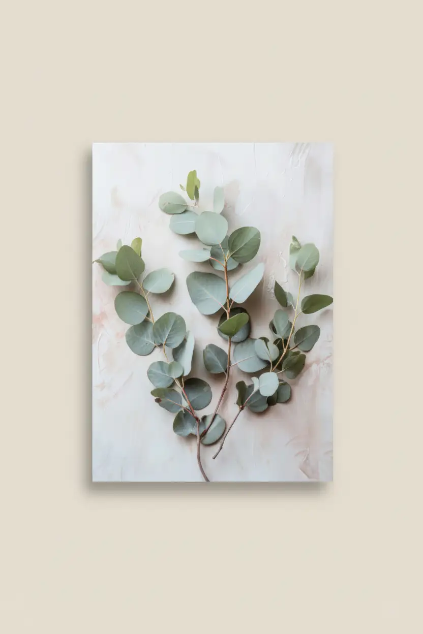 Herbier d’Eucalyptus — Affiche murale minimaliste vert sauge botanique — affiche murale minimaliste | Cassili-home