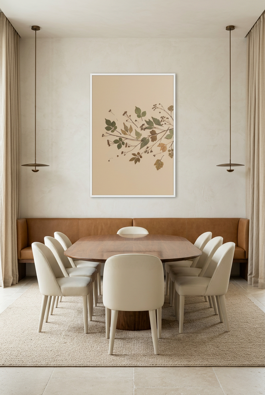 Herbier Sauvage cadre blanc