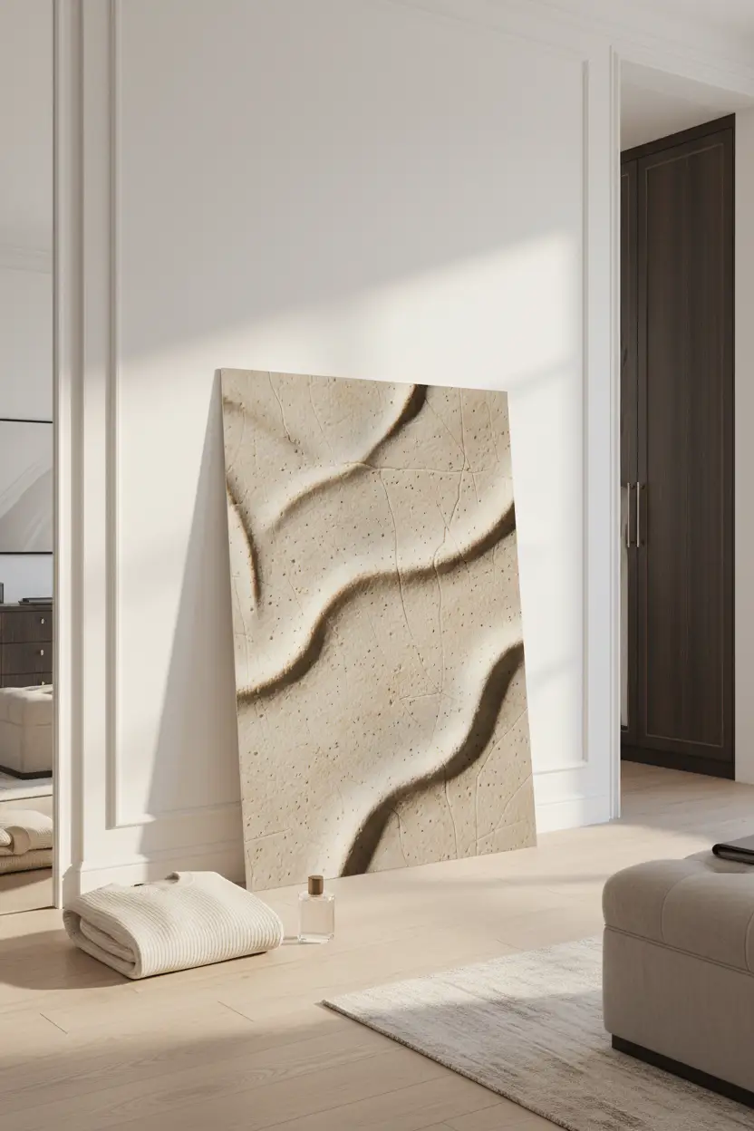 Poster Sable & Ombres sans cadre dans un dressing luxe