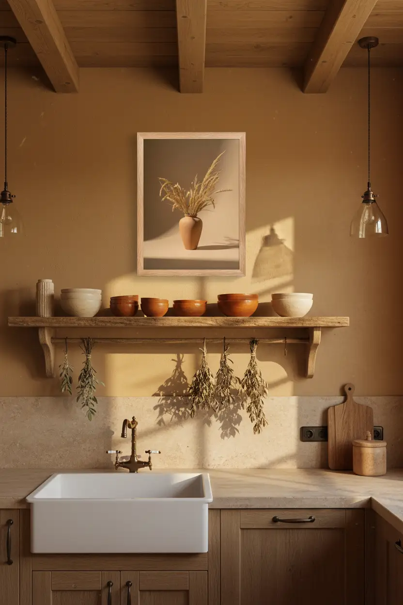 Vase Terracotta aux Épis — Affiche murale minimaliste terracotta et beige inspiration botanique — affiche murale minimaliste | Cassili-home