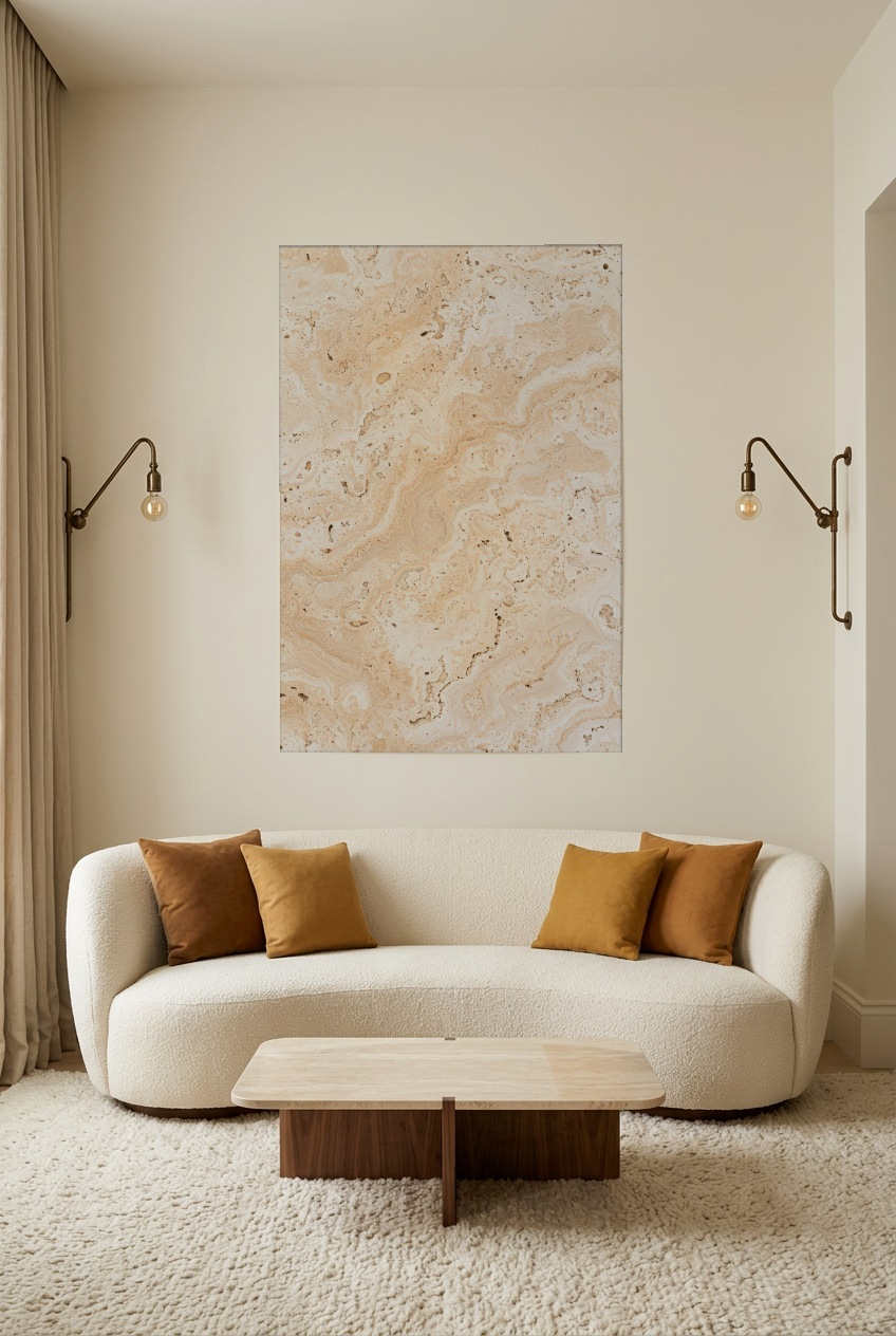Travertin Naturel — poster sem moldura numa sala de estar