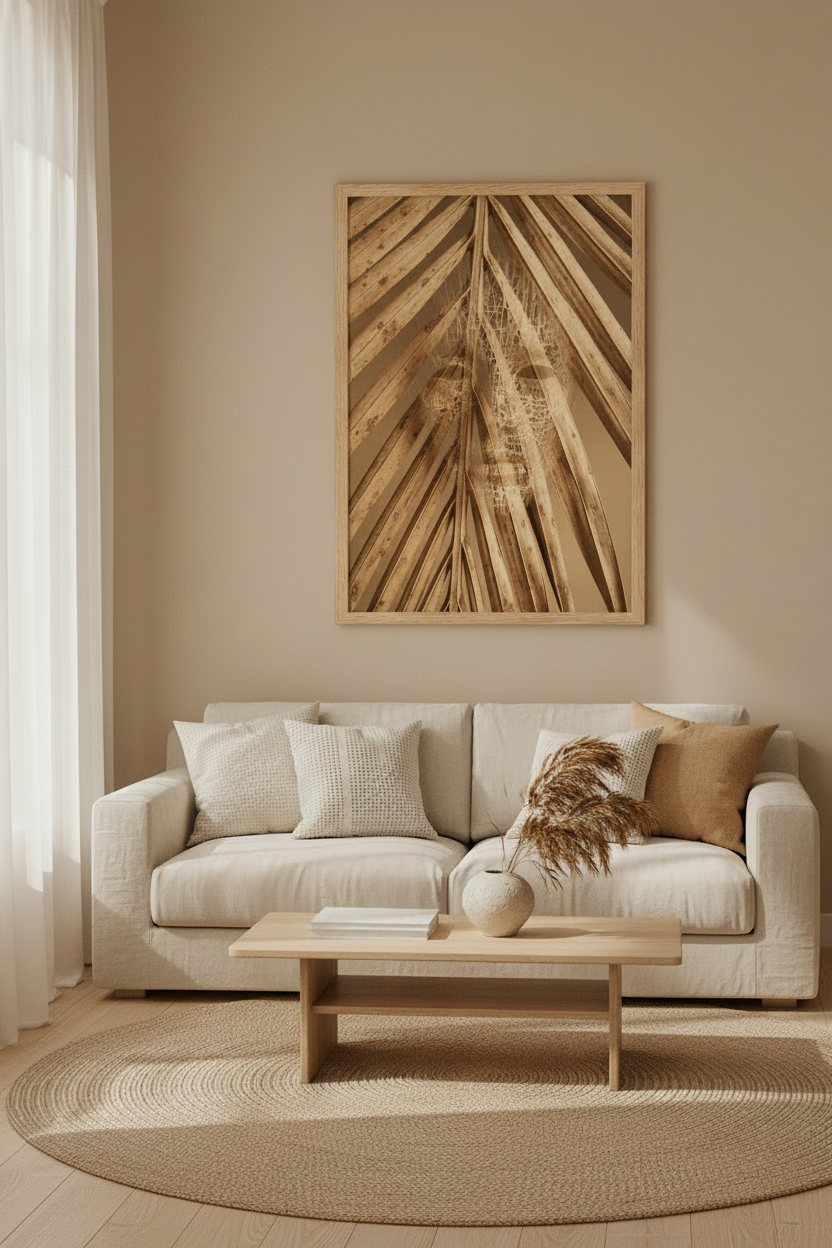 Âme Végétale — Lifestyle salon encadré chêne massif | Cassili-home