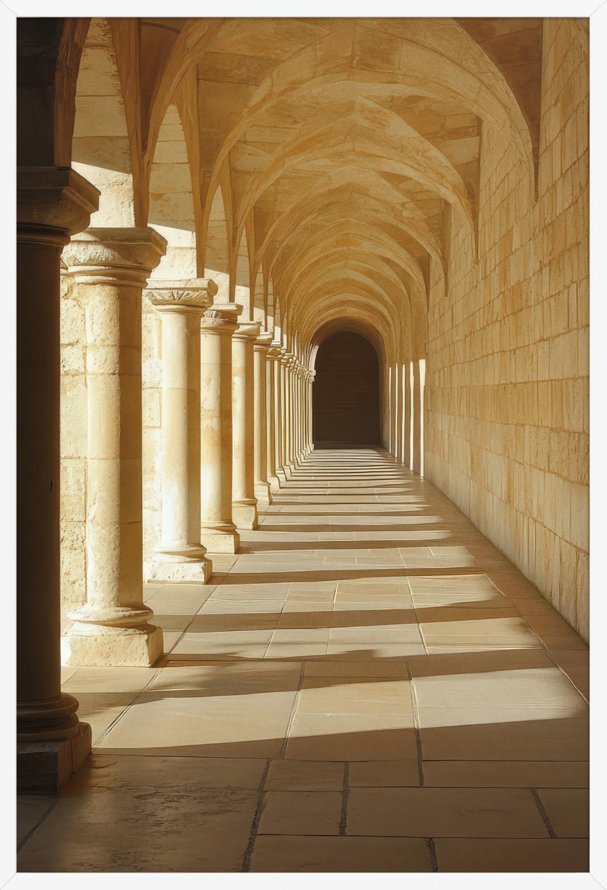The Romanesque Arcade — poster in a white frame, front view