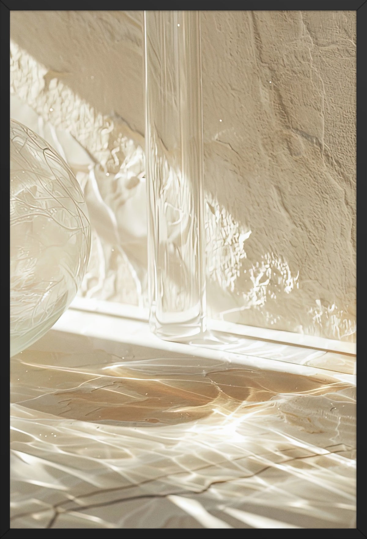 Water and Glass — poster in a black frame, front view