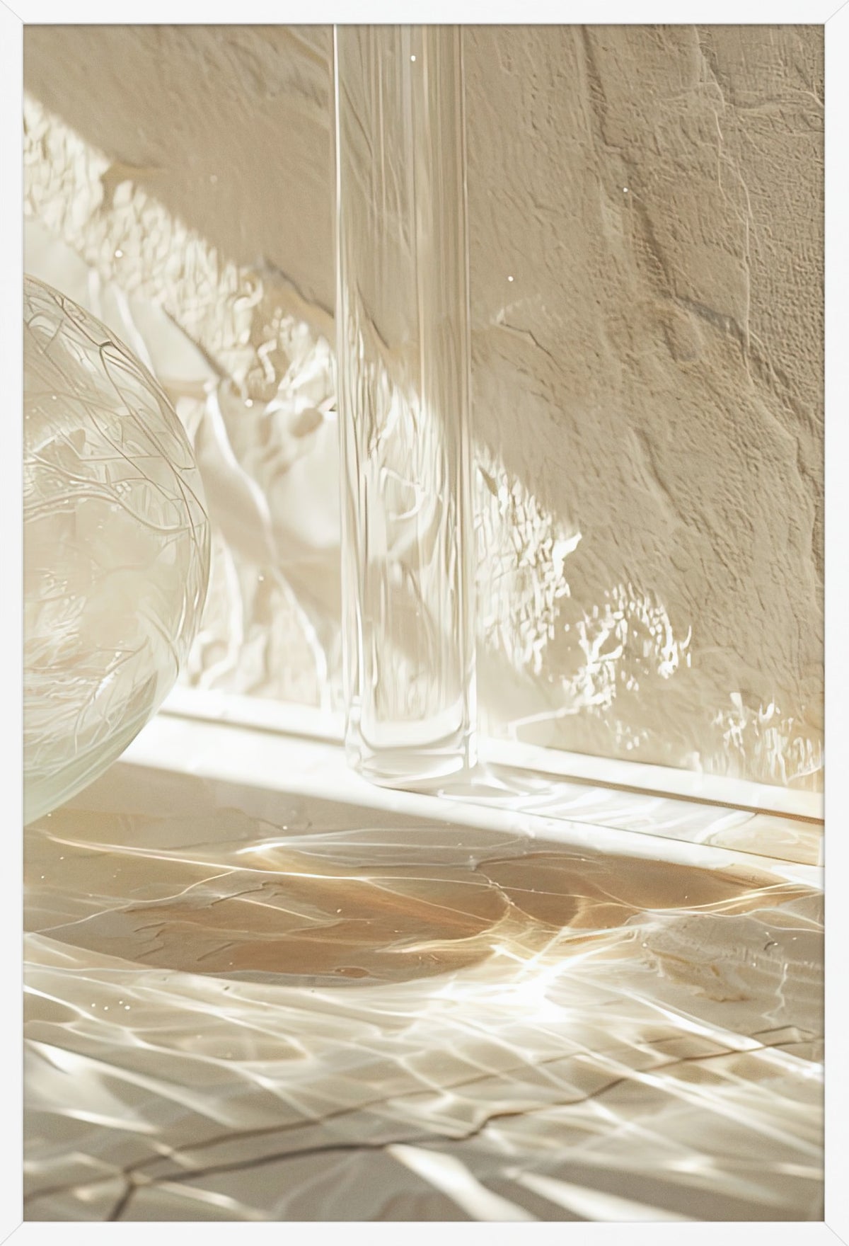 Water and Glass — poster in a white frame, front view