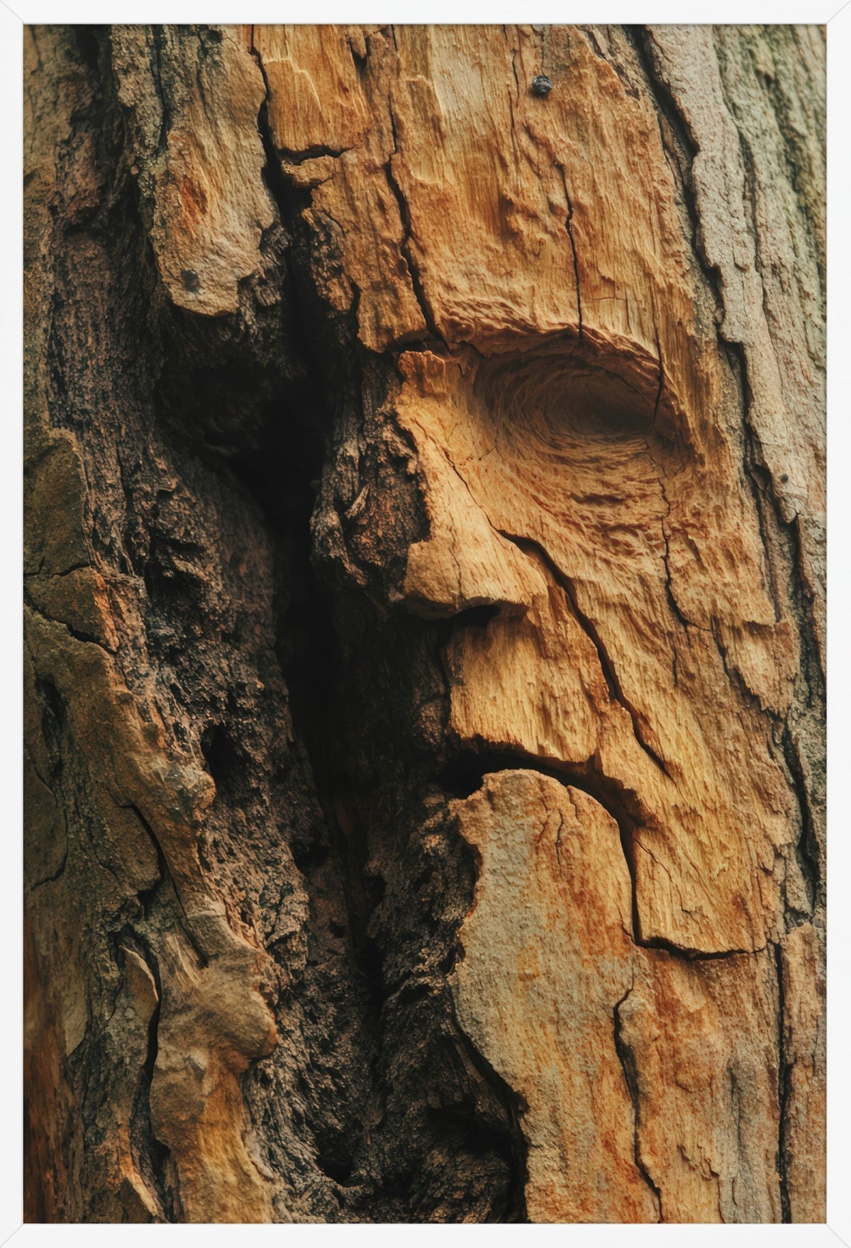 The Living Bark — poster in a white frame, front view