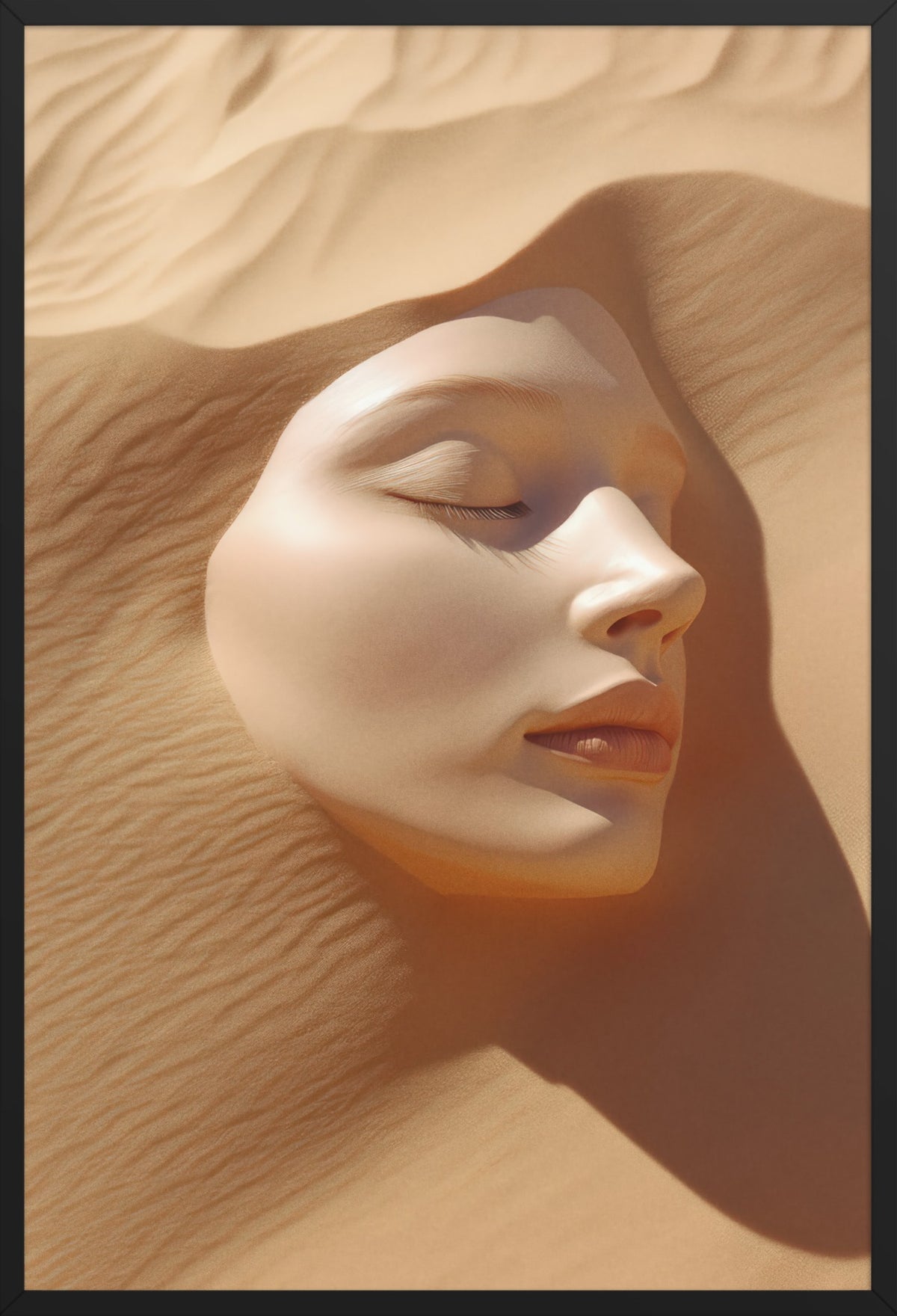 The Desert Child — poster in a black frame, front view