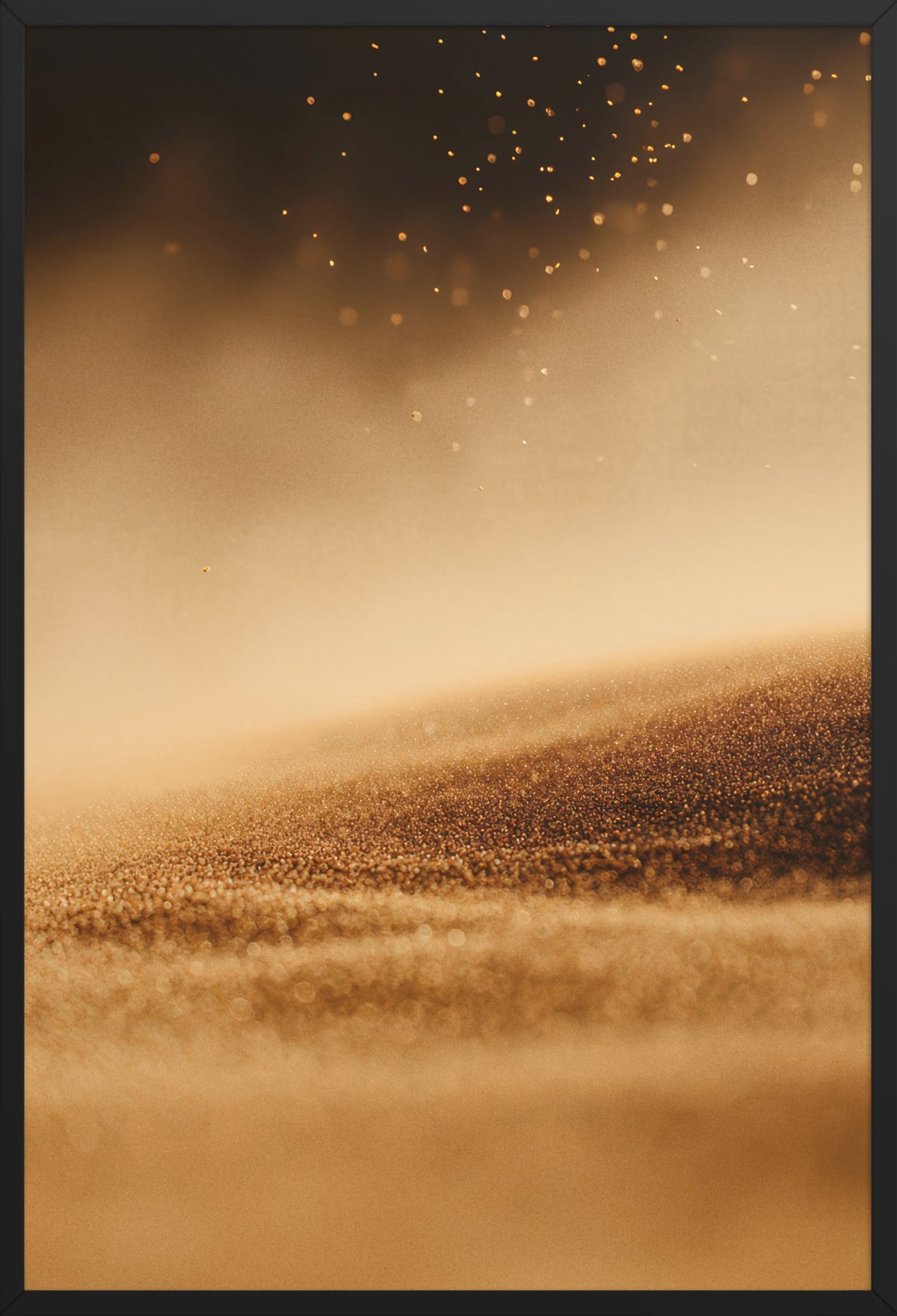 The Flight of the Sand — poster in a black frame, front view