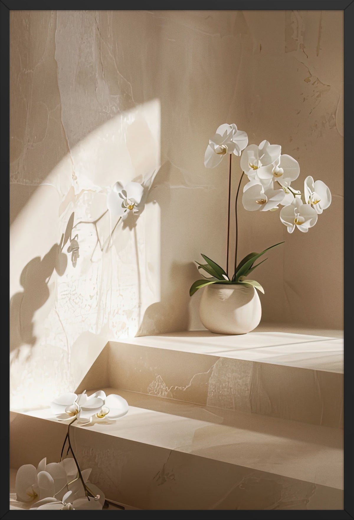 The Orchid Staircase — poster in a black frame, front view