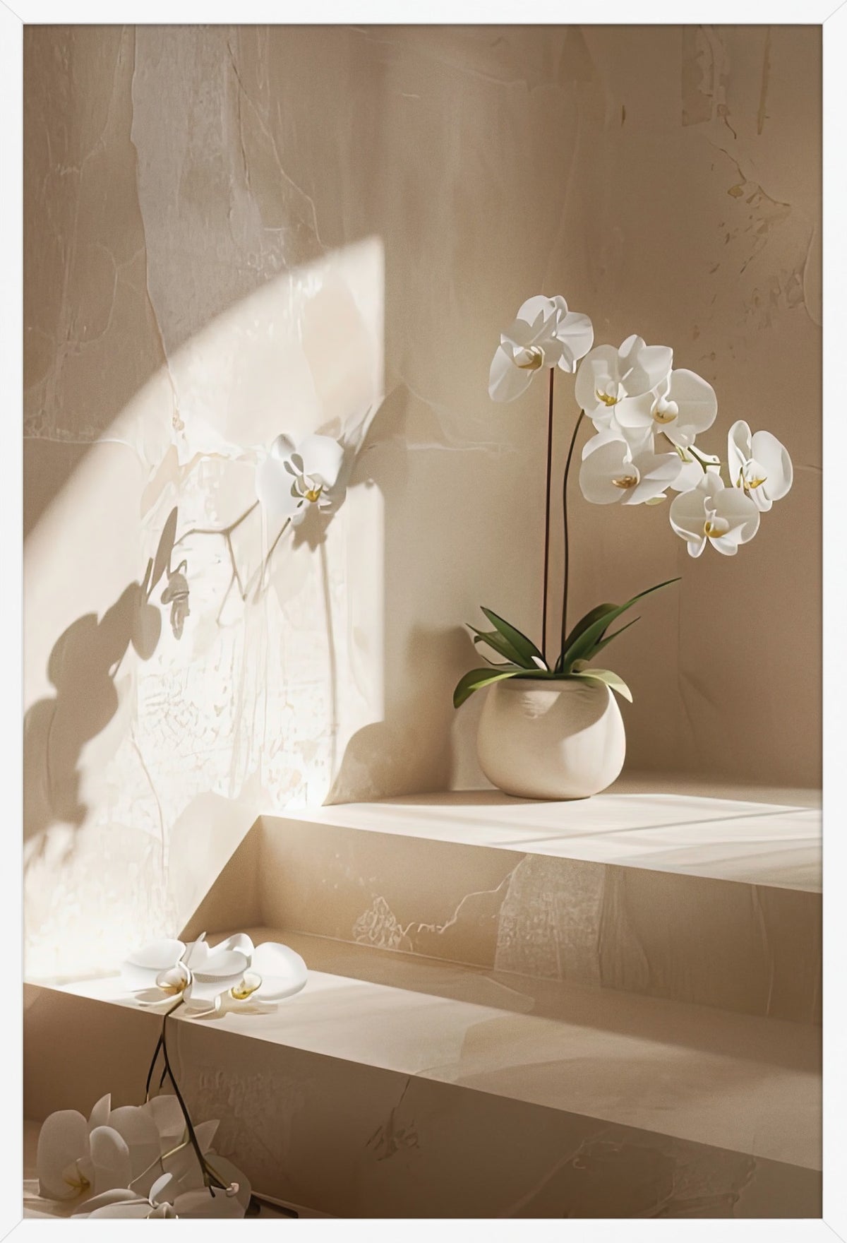 The Orchid Staircase — poster in a white frame, front view