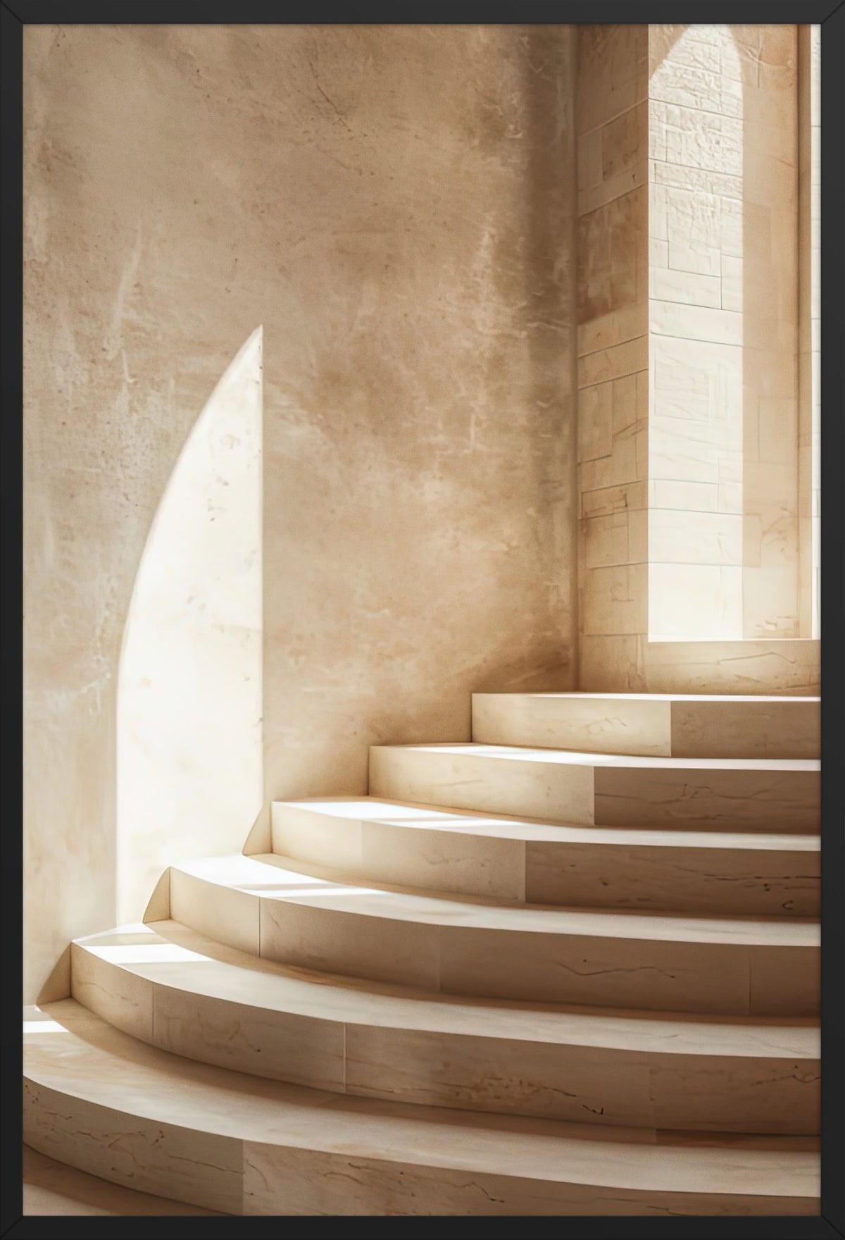The Curved Staircase — poster in a black frame, front view