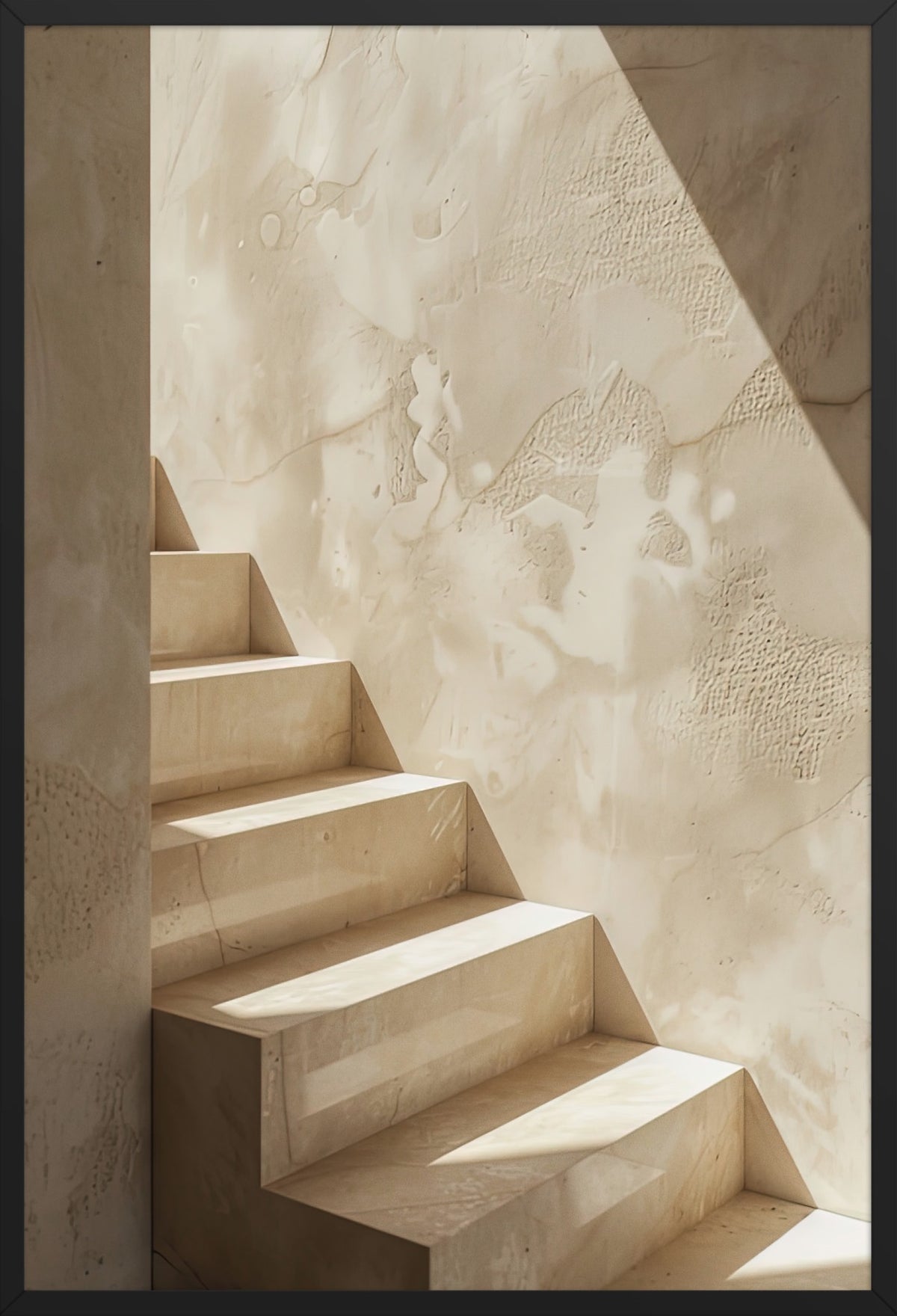 The Mother-of-Pearl Staircase — poster in a black frame, front view