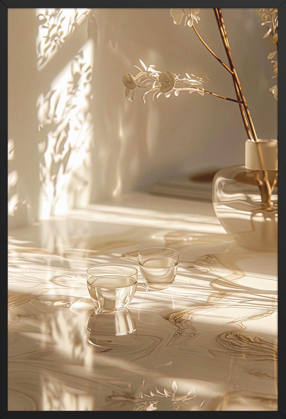 Golden Hour — poster in a black frame, front view