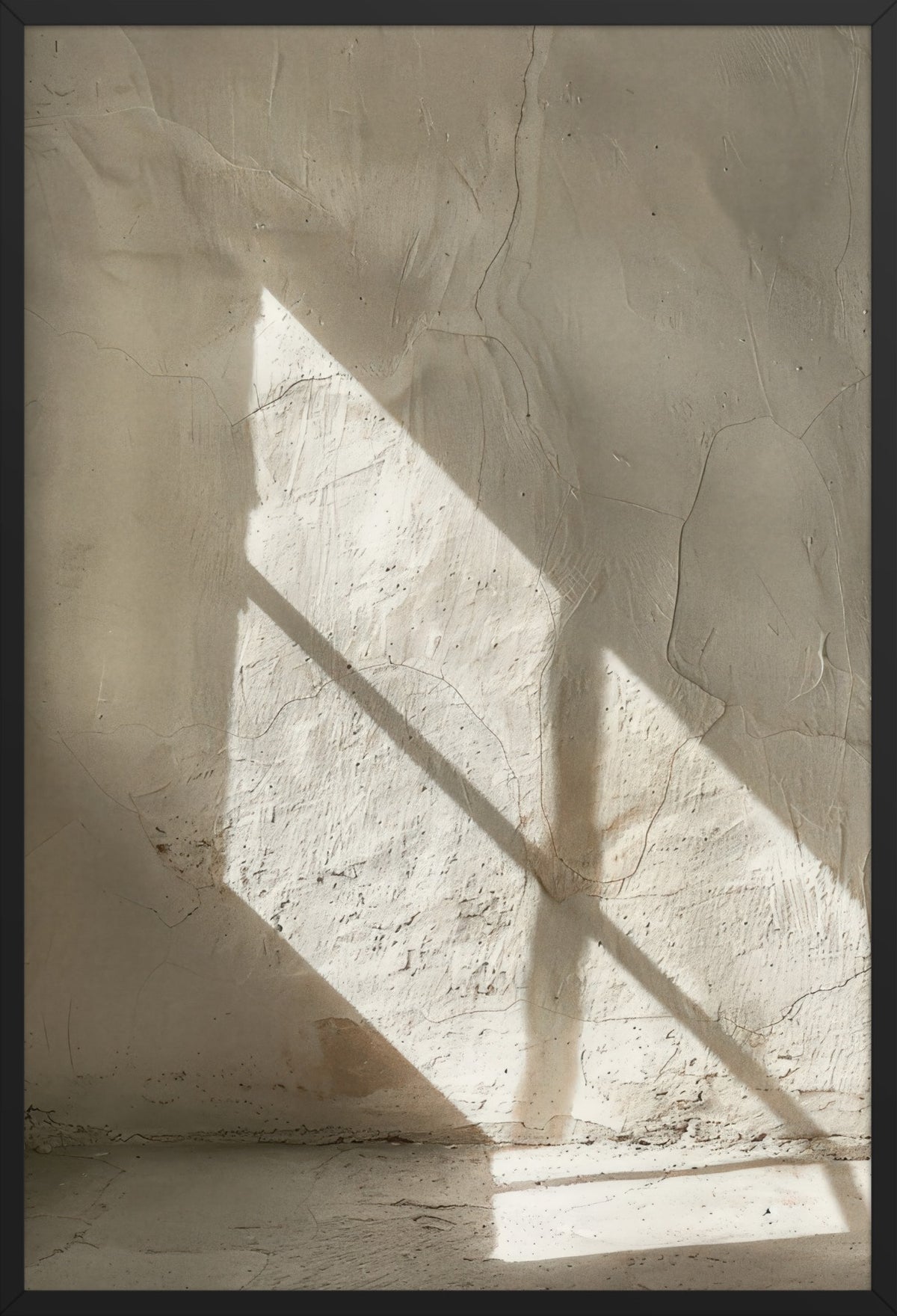 Diagonal Shadow — poster in a black frame, front view
