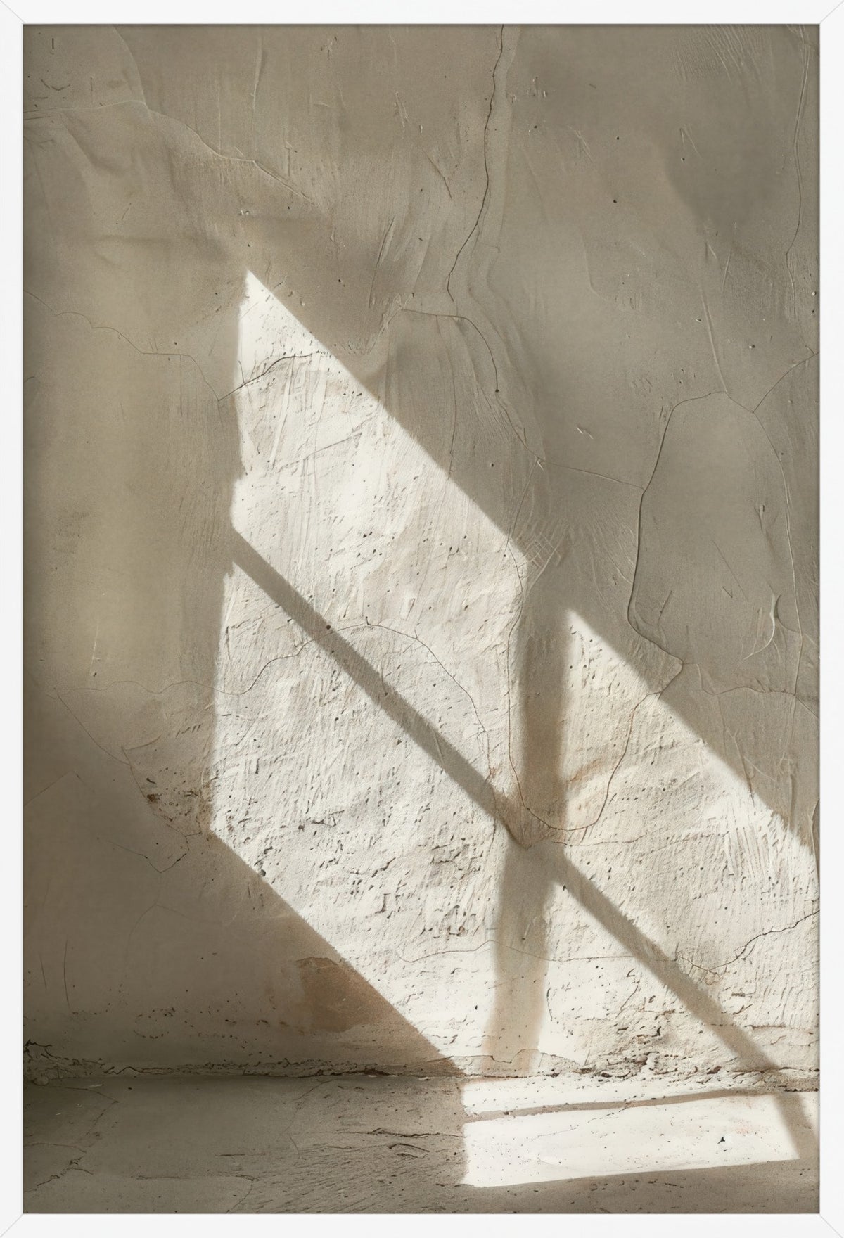 Diagonal Shadow — poster in a white frame, front view