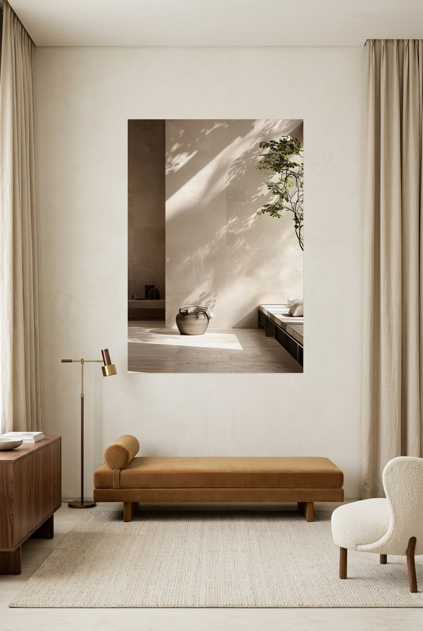 L'Ombre du Feuillage — poster senza cornice in un soggiorno