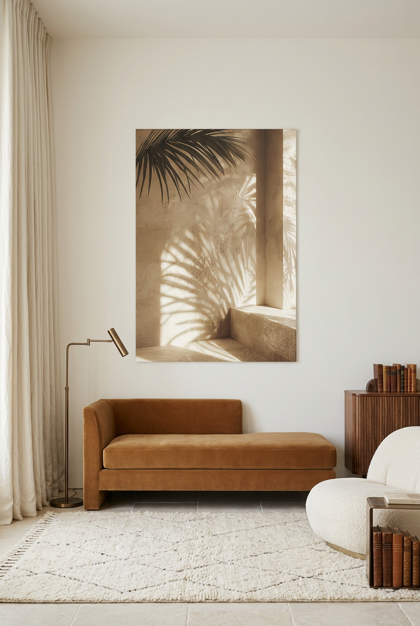 L’Ombre du Palmier Sable salon sans cadre