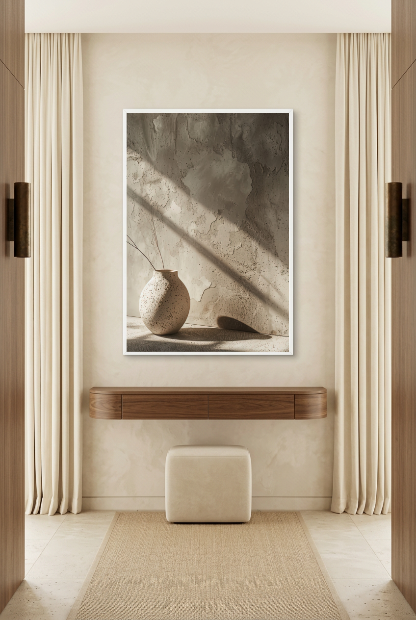 L'Ombre du Vase — poster con cornice bianca in un ingresso