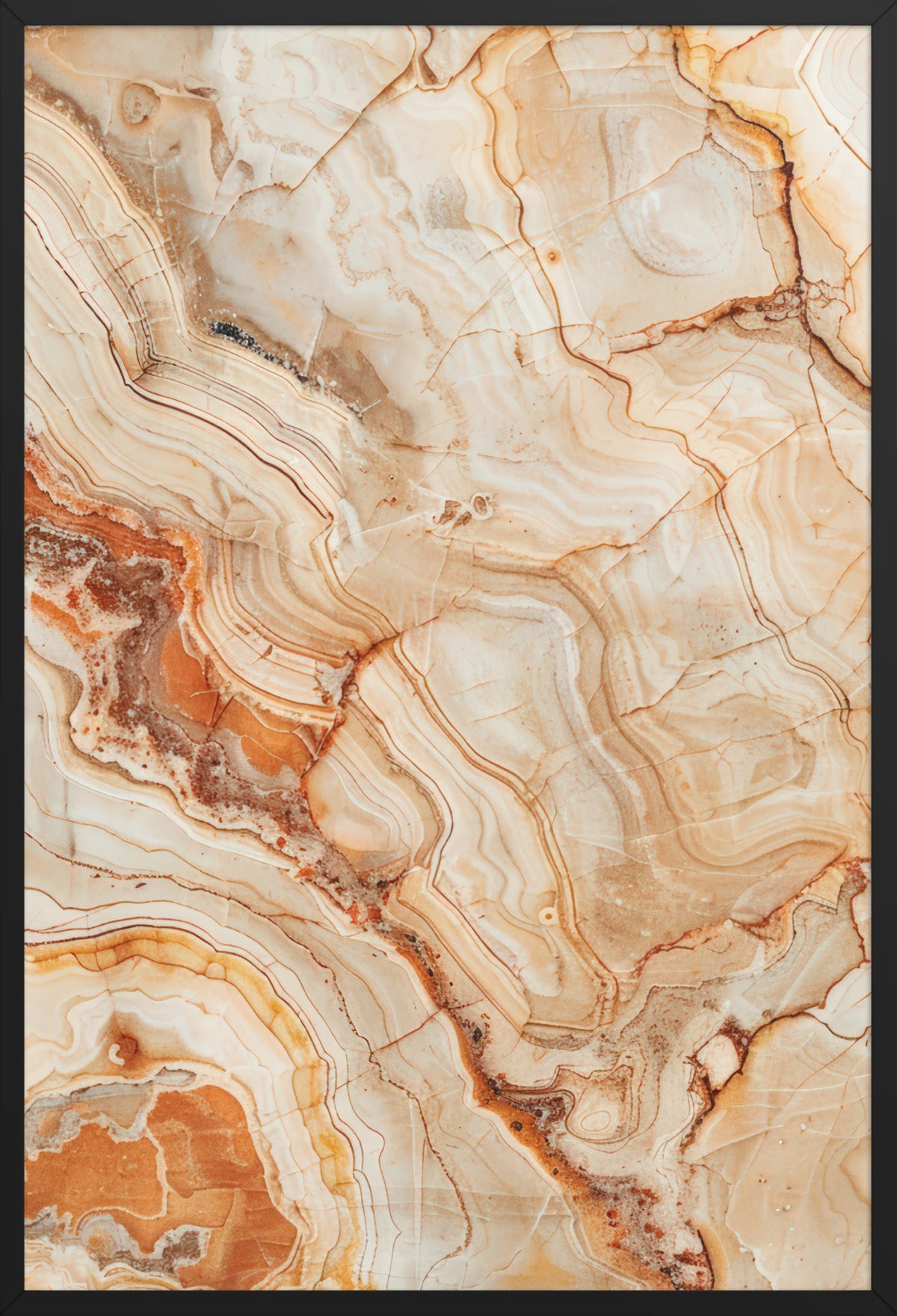 The Beige Onyx — poster in a black frame, front view