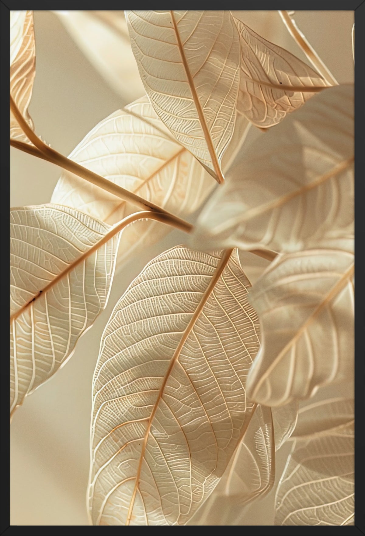The Golden Leaves — poster in a black frame, front view