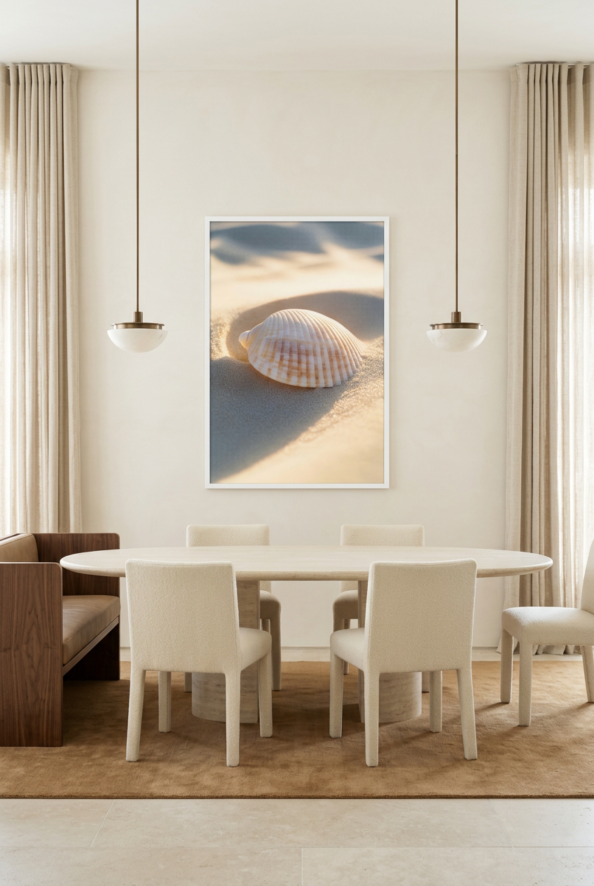 The Forgotten — poster in a white frame above a dining table
